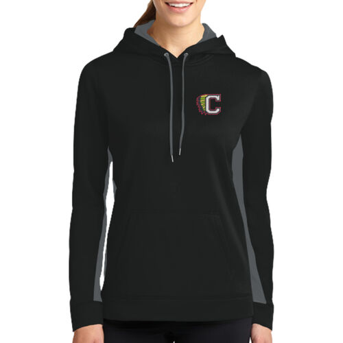 Caz Hockey - Ladies Sport Wick ® Fleece Colorblock Hooded Pullover Thumbnail